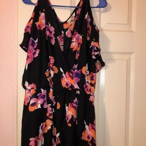 BLACK FLORAL ROMPER